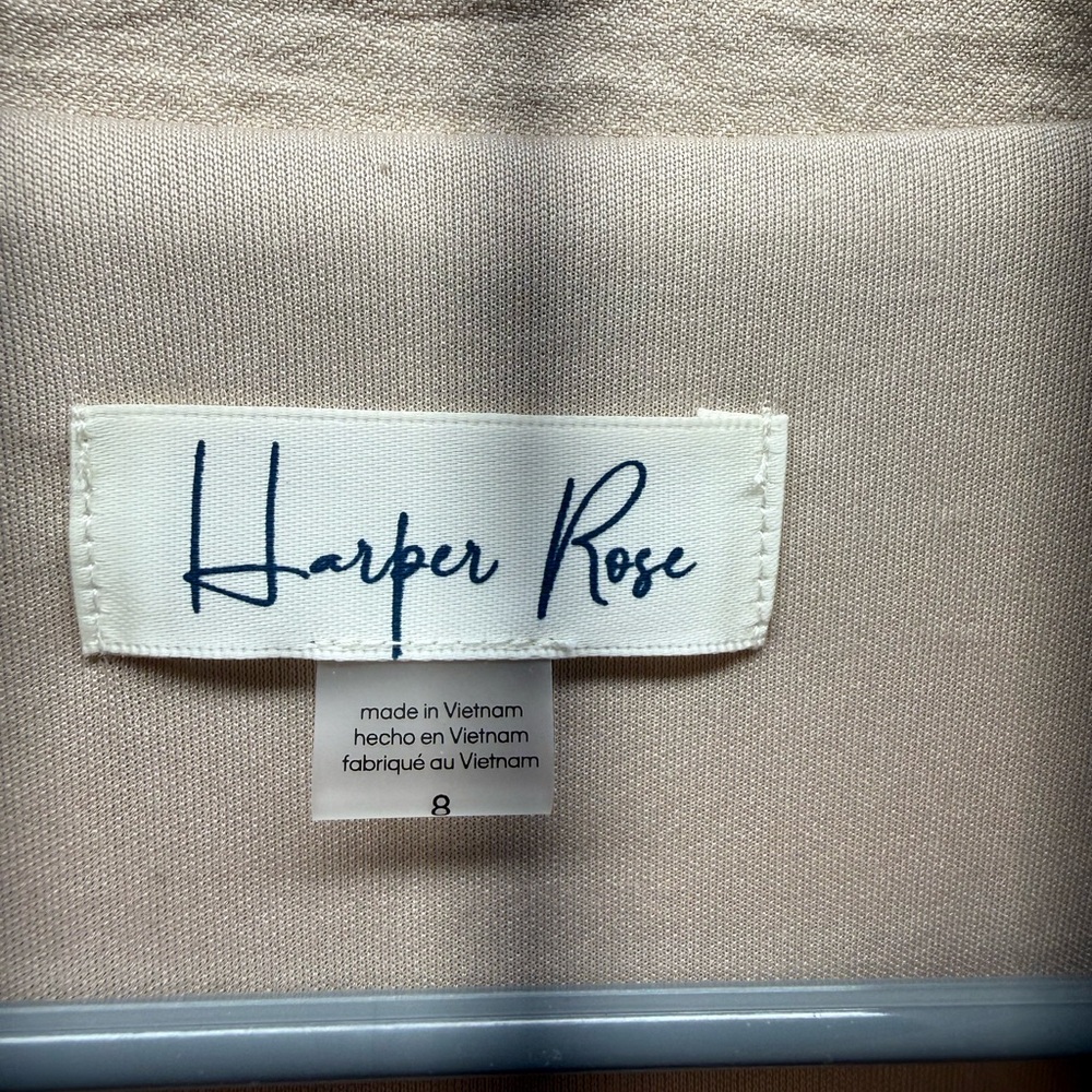 NWOT Harper Rose Cream Midi Dress with Belt Sz 8 (4ah) - Picture 3 of 6